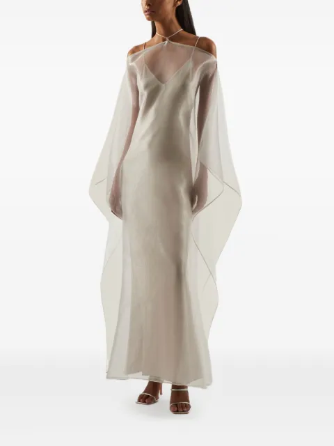 Taller Marmo Sza Sza organza-overlay slip dress