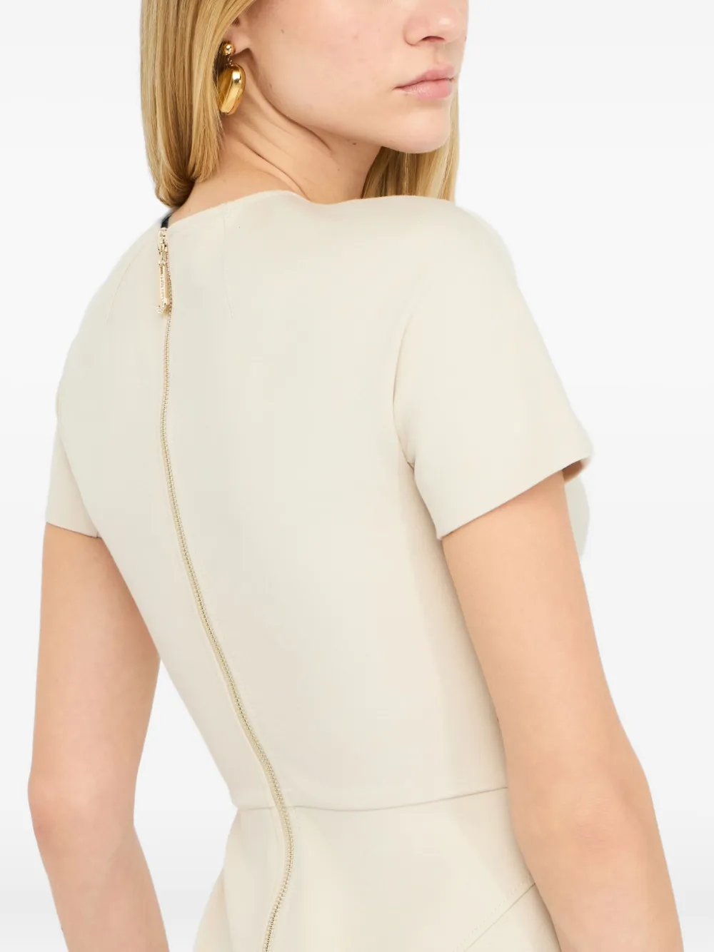 LIU JO short-sleeve midi dress Beige