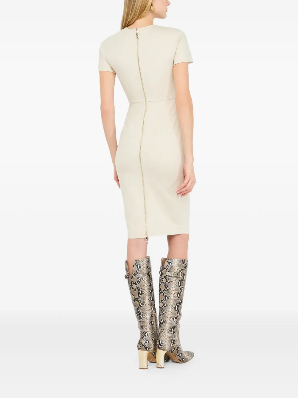LIU JO short-sleeve midi dress Beige
