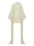 Taller Marmo Lanzarote flower-embellished silk mini dress - Neutrals