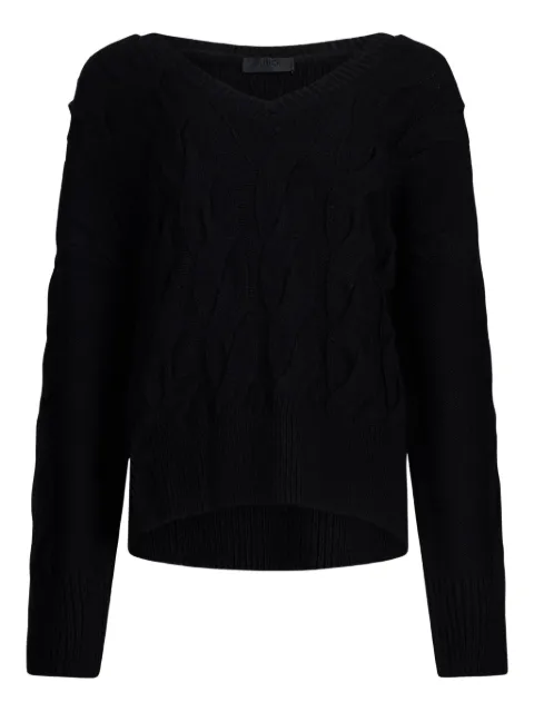 LIU JO cable-knit V-neck sweater