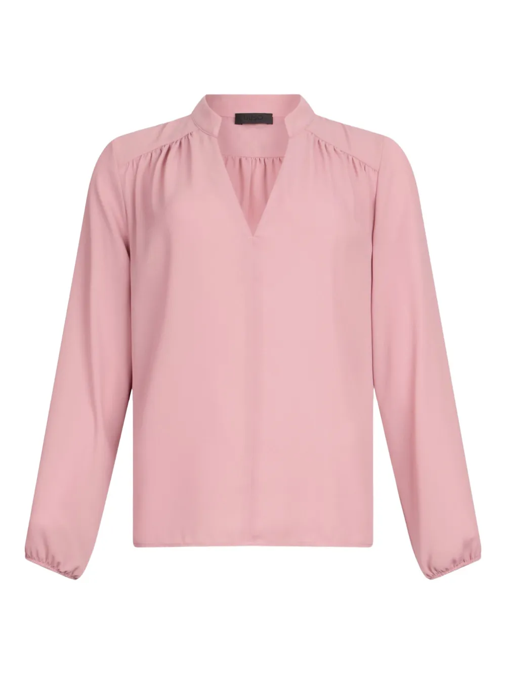 LIU JO mandarin-collar V-neck blouse Roze