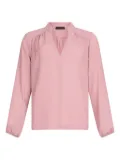 LIU JO mandarin-collar V-neck blouse - Pink