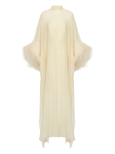 Taller Marmo feather-embellishment maxi dress