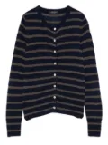 Aragona striped button cardigan - Blue