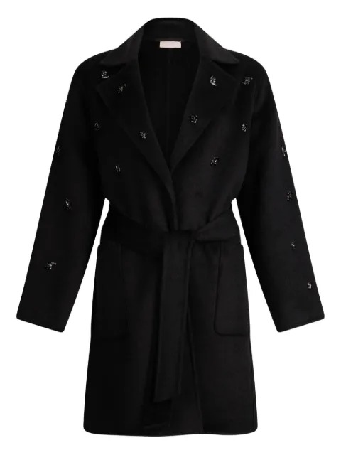 LIU JO jewel-embellished patch-pocket coat