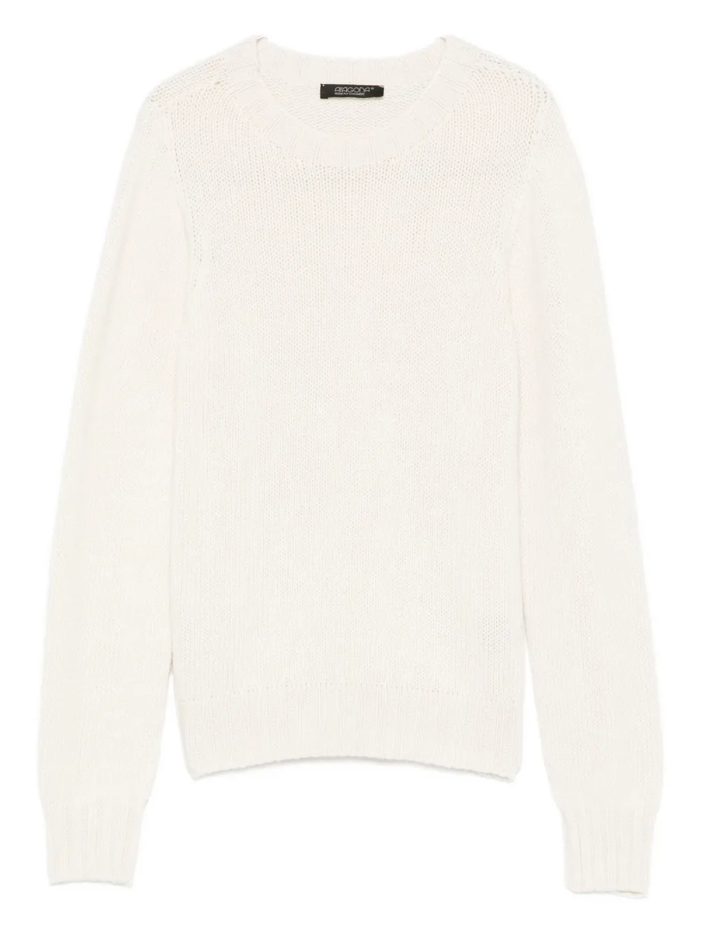 Aragona Round-neck Cashmere Sweater In White
