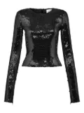 16Arlington Loida sequinned T-shirt - Black