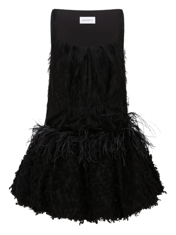 16ARLINGTON フェザートリム　ミニスカート ブラック 16ARLINGTON フェザートリム ミニスカート ブラック 16Arlington Lasa