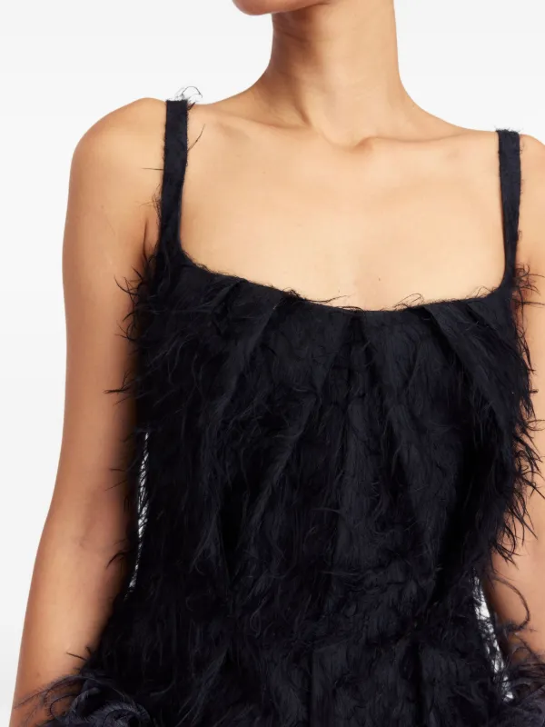 16Arlington Lasa フェザートリム ミニドレス | ブラック | FARFETCH JP