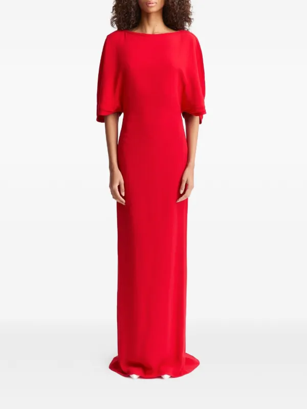 16 arlington red dress 16arlington Dona Cape-sleeve Maxi Dress