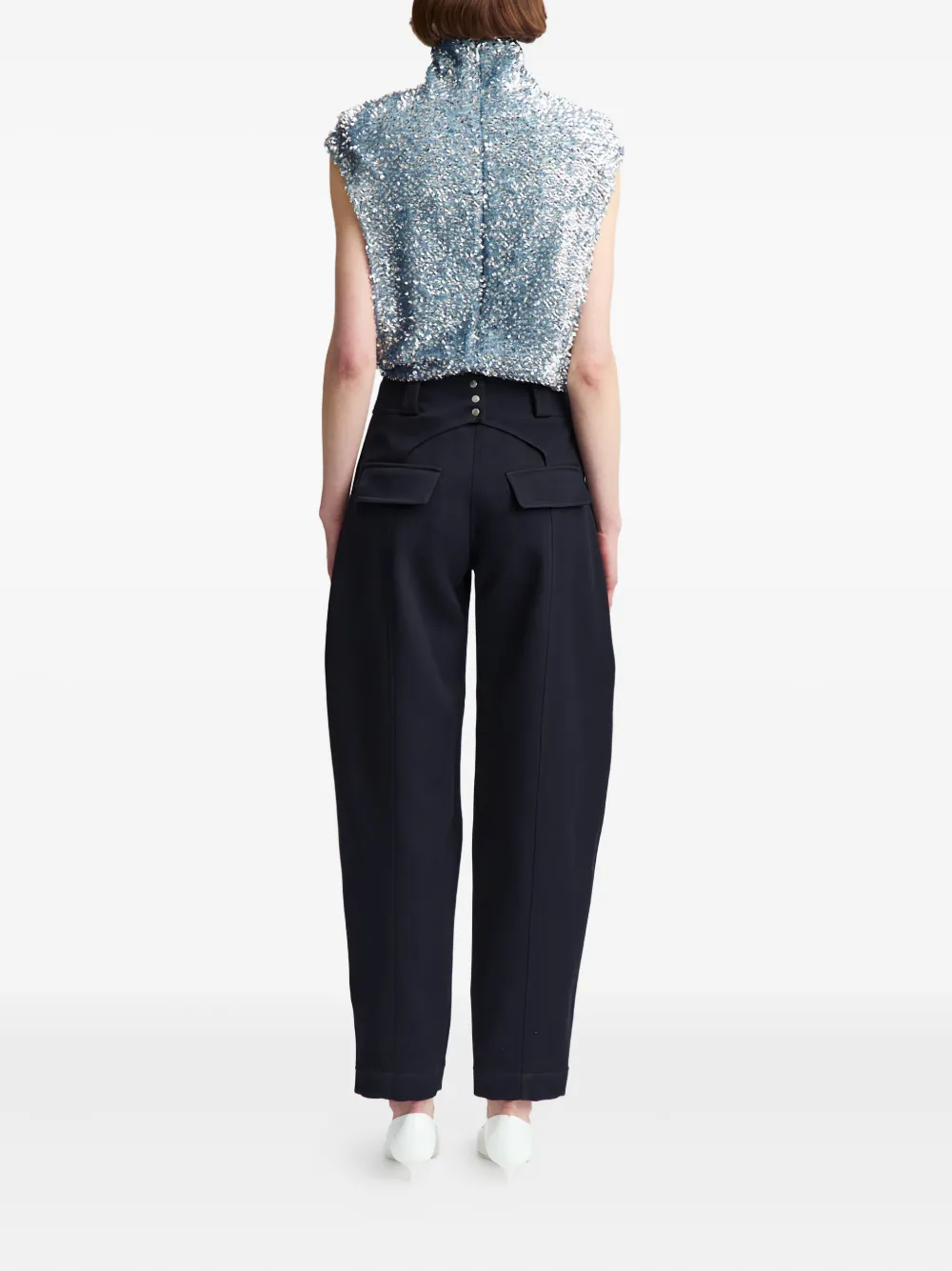 16Arlington Ovica top met pailletten Zilver