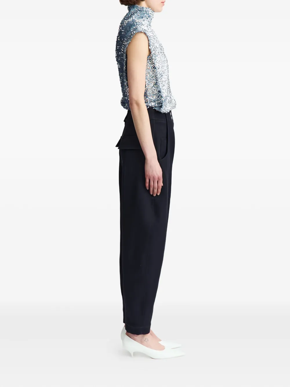 16Arlington Ovica top met pailletten Zilver