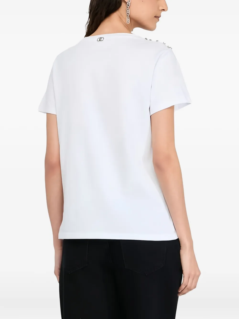 Liu •jo Bejewelled Short-sleeve T-shirt In Brown