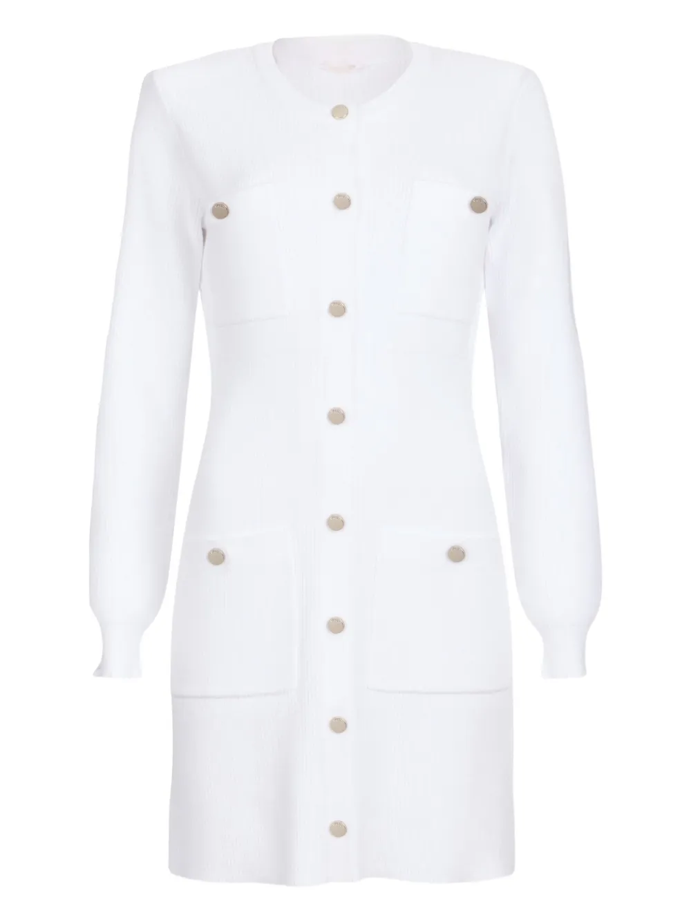 Liu •jo Knit Dress With Shoulder Pads In White