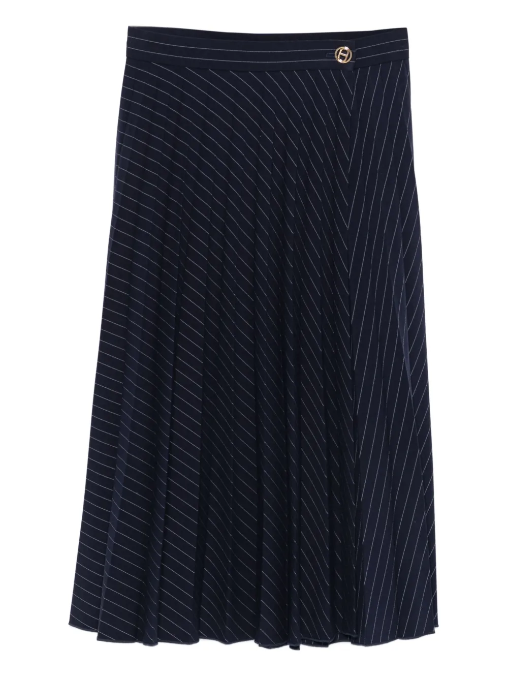 TWINSET Kids pleated pinstripe-pattern skirt Blauw