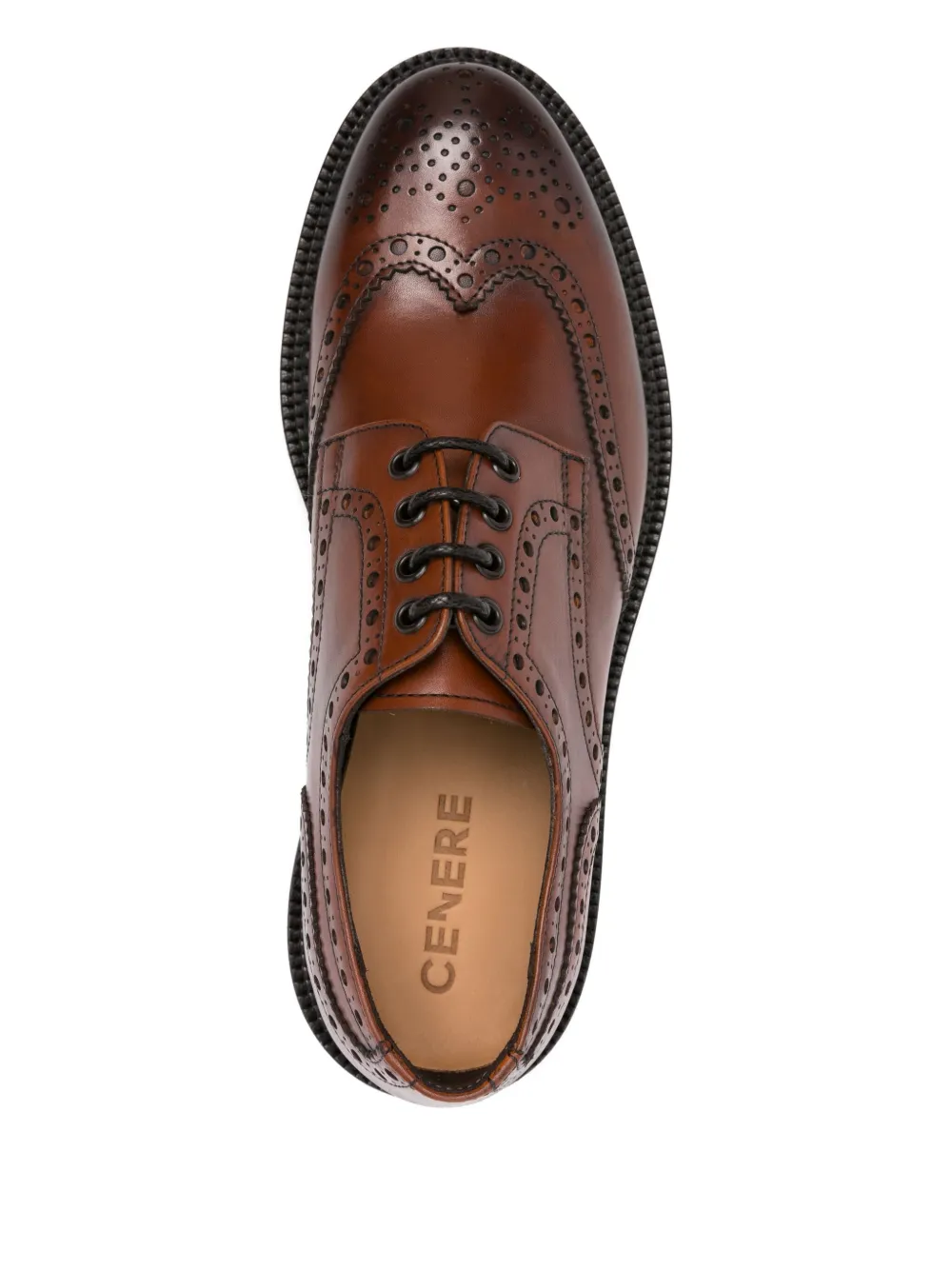 Cenere GB leather brogue lace-up shoes Brown