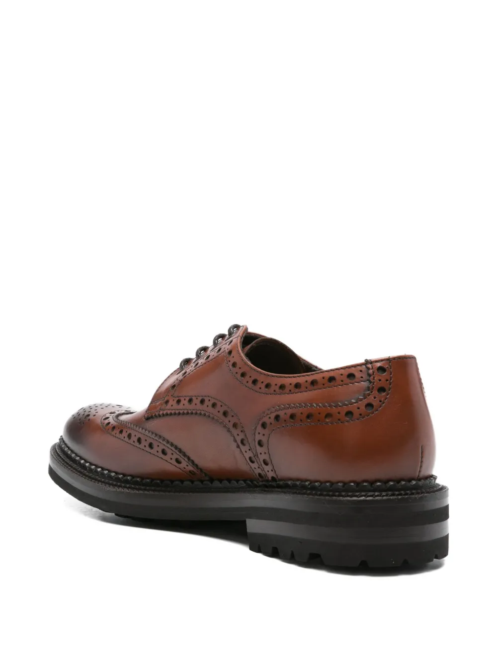 Cenere GB leather brogue lace-up shoes Brown