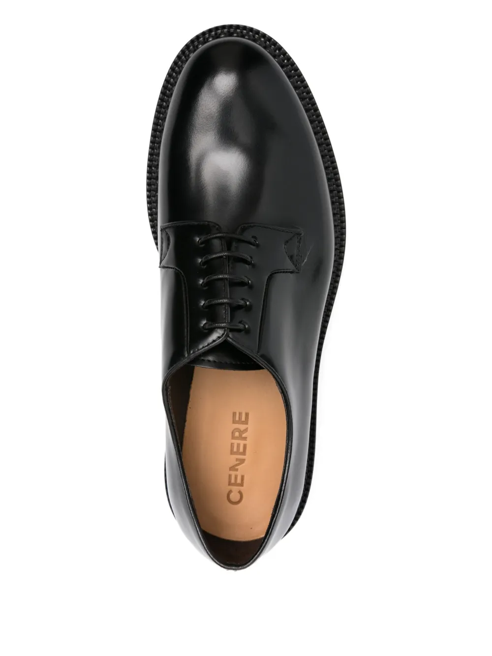 Cenere GB patent leather lace-up Derby shoes Black