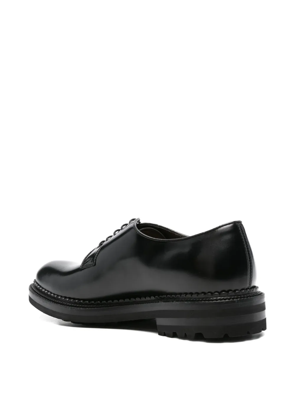 Cenere GB patent leather lace-up Derby shoes Black