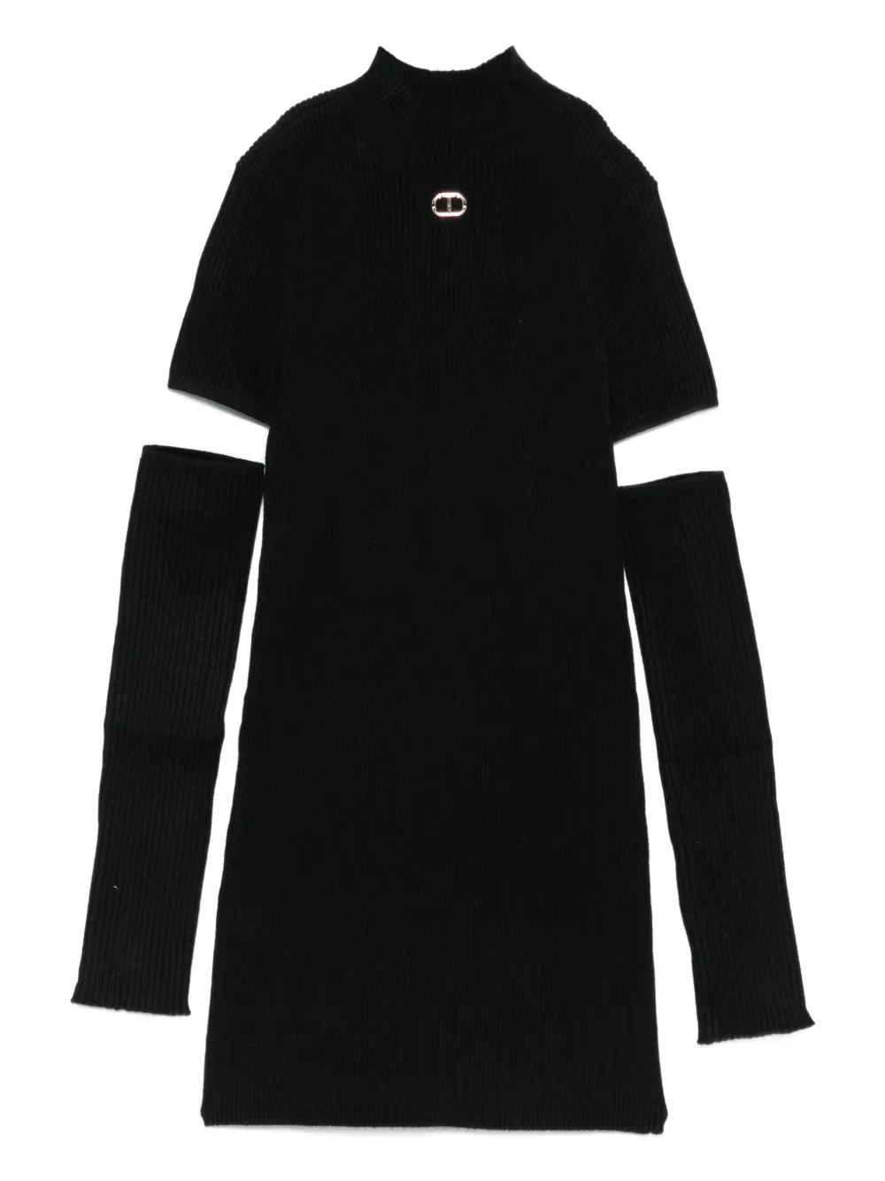 TWINSET Kids ribbed high-neck dress Zwart