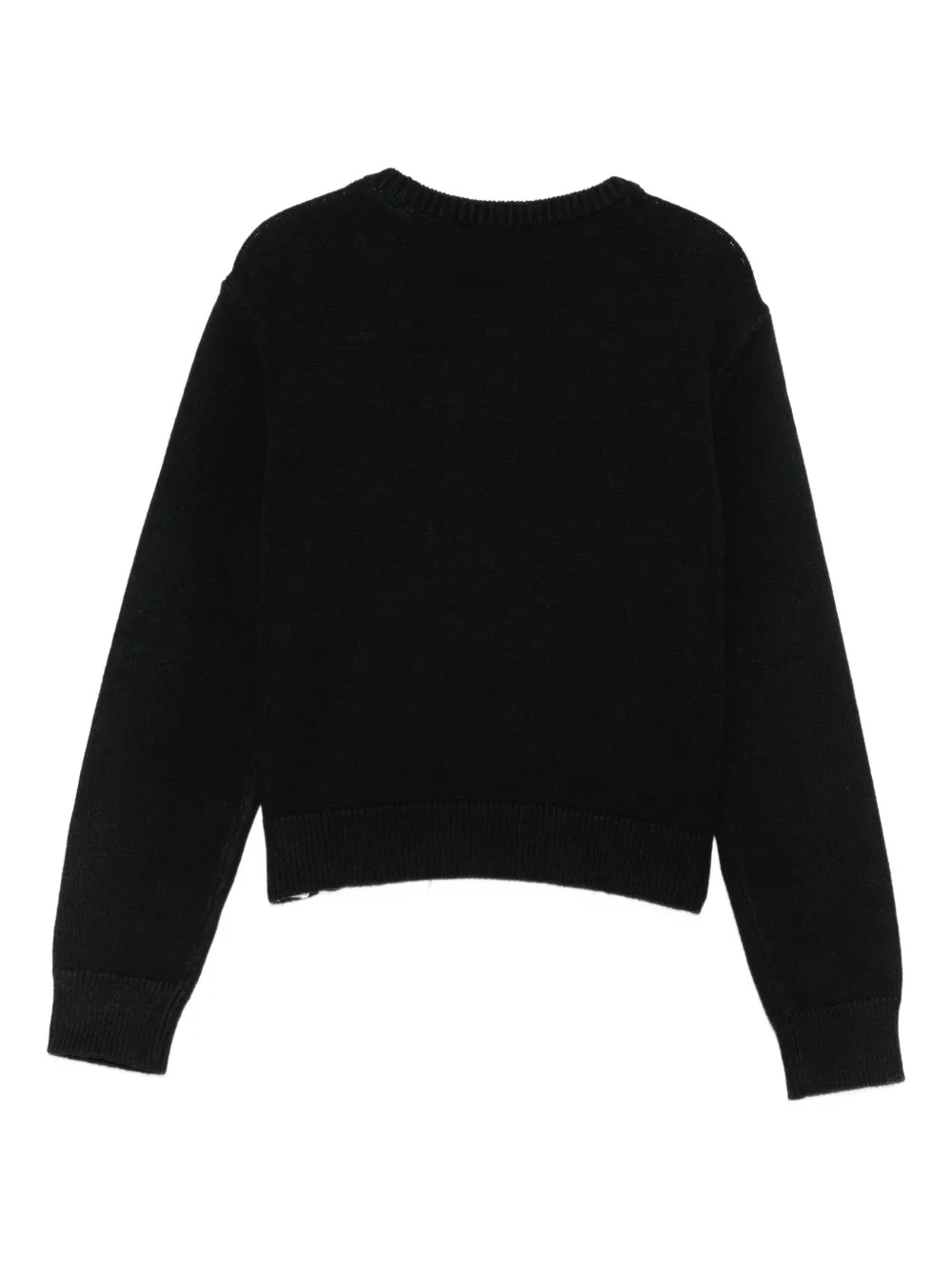 TWINSET Kids logo-plaque crew-neck sweater Zwart