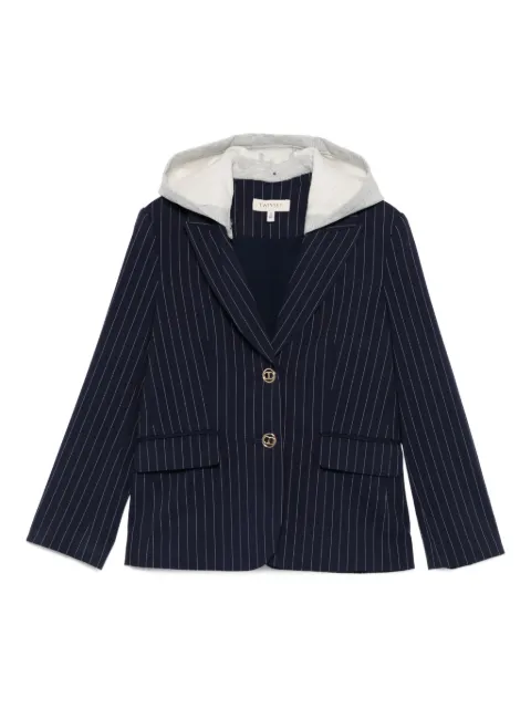 TWINSET Kids blazer con motivo de rayas diplomáticas y capucha