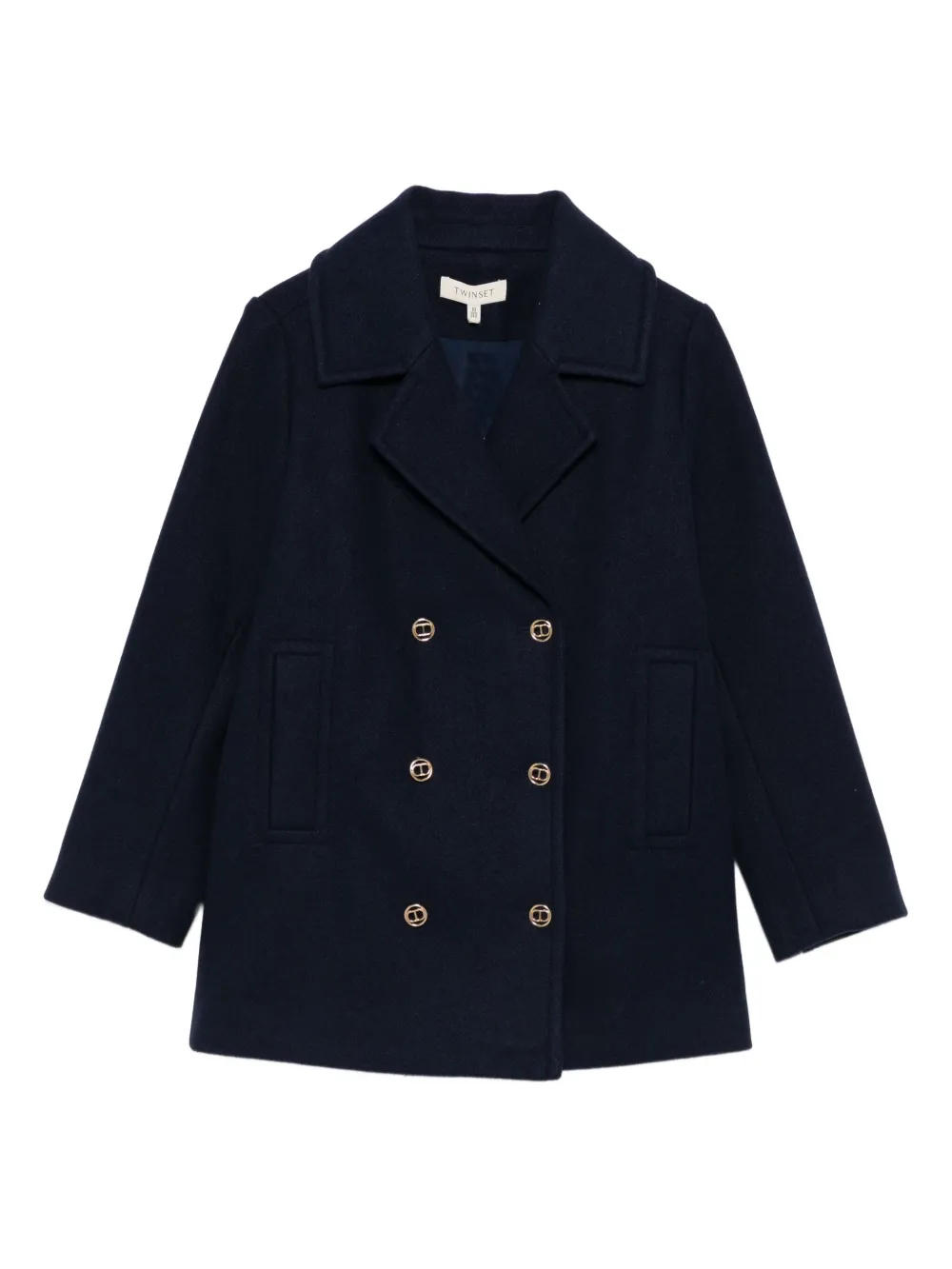 TWINSET Kids double-breasted coat Blauw