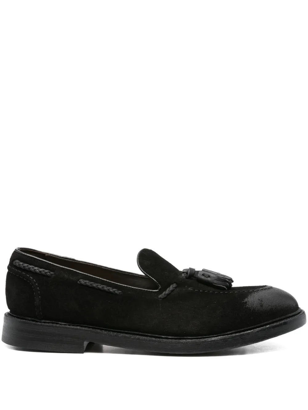 Cenere GB tassel-detail suede loafers Black