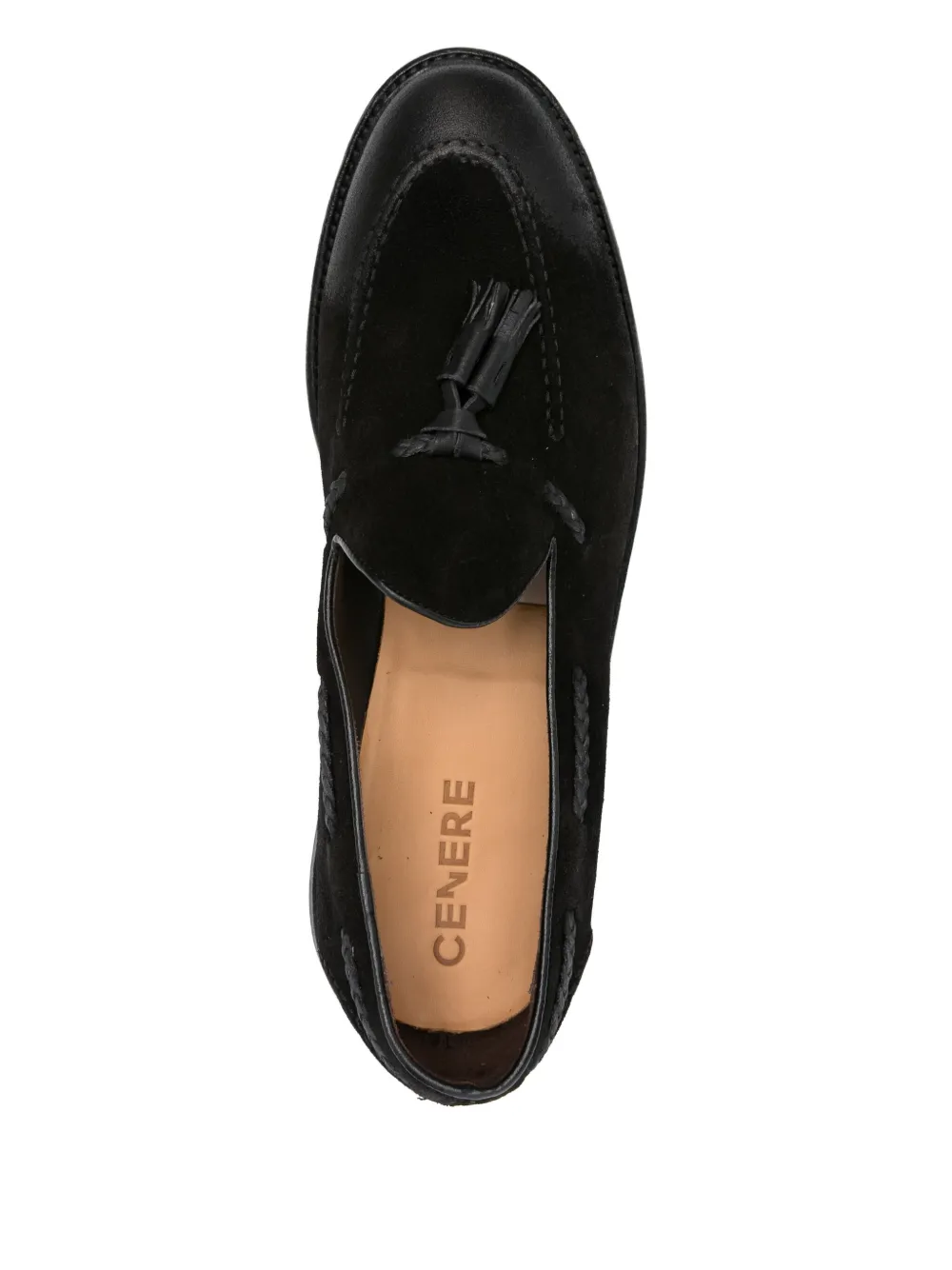 Cenere GB tassel-detail suede loafers Black