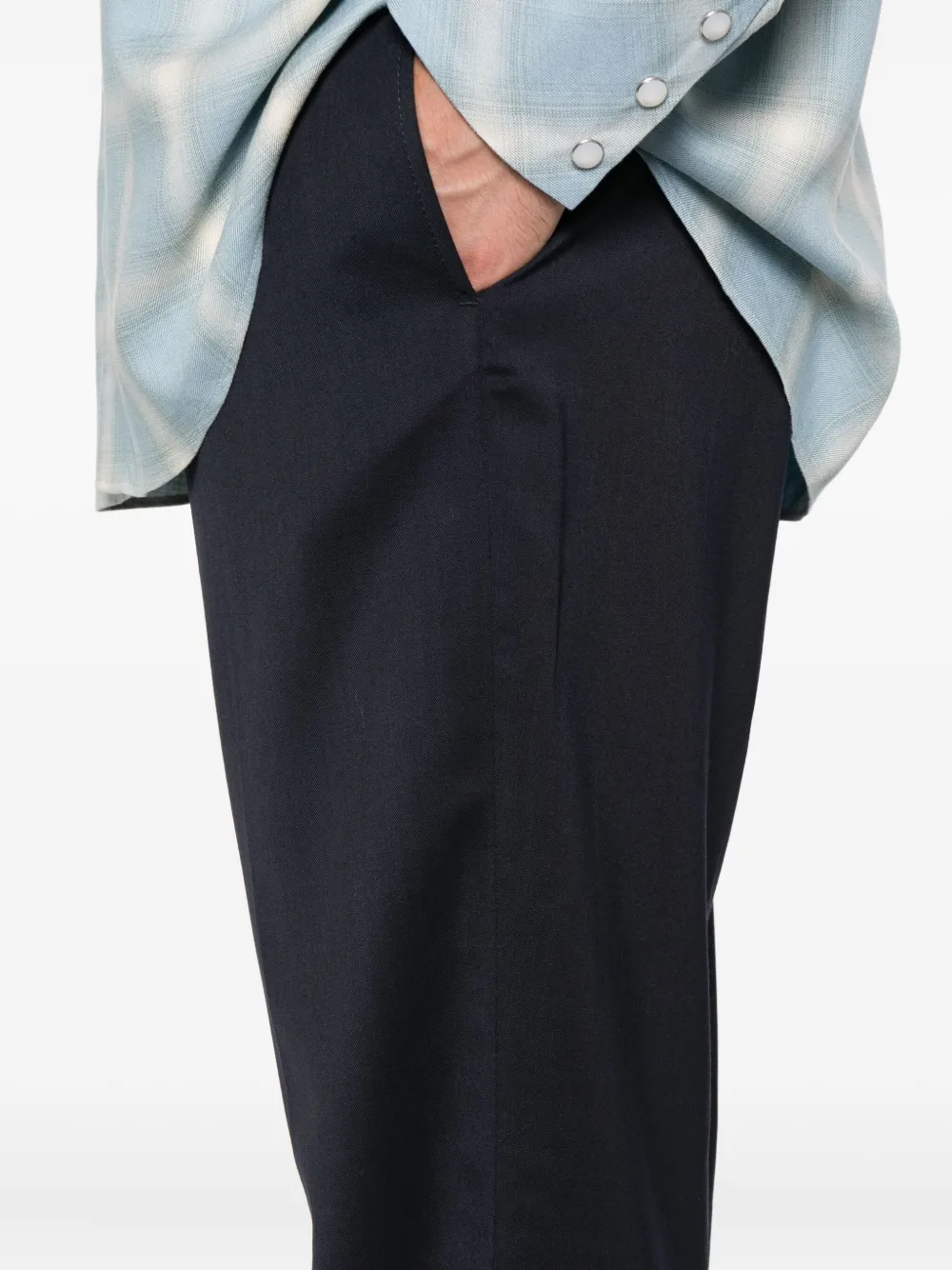 Moncler Broek van wolblend Blauw