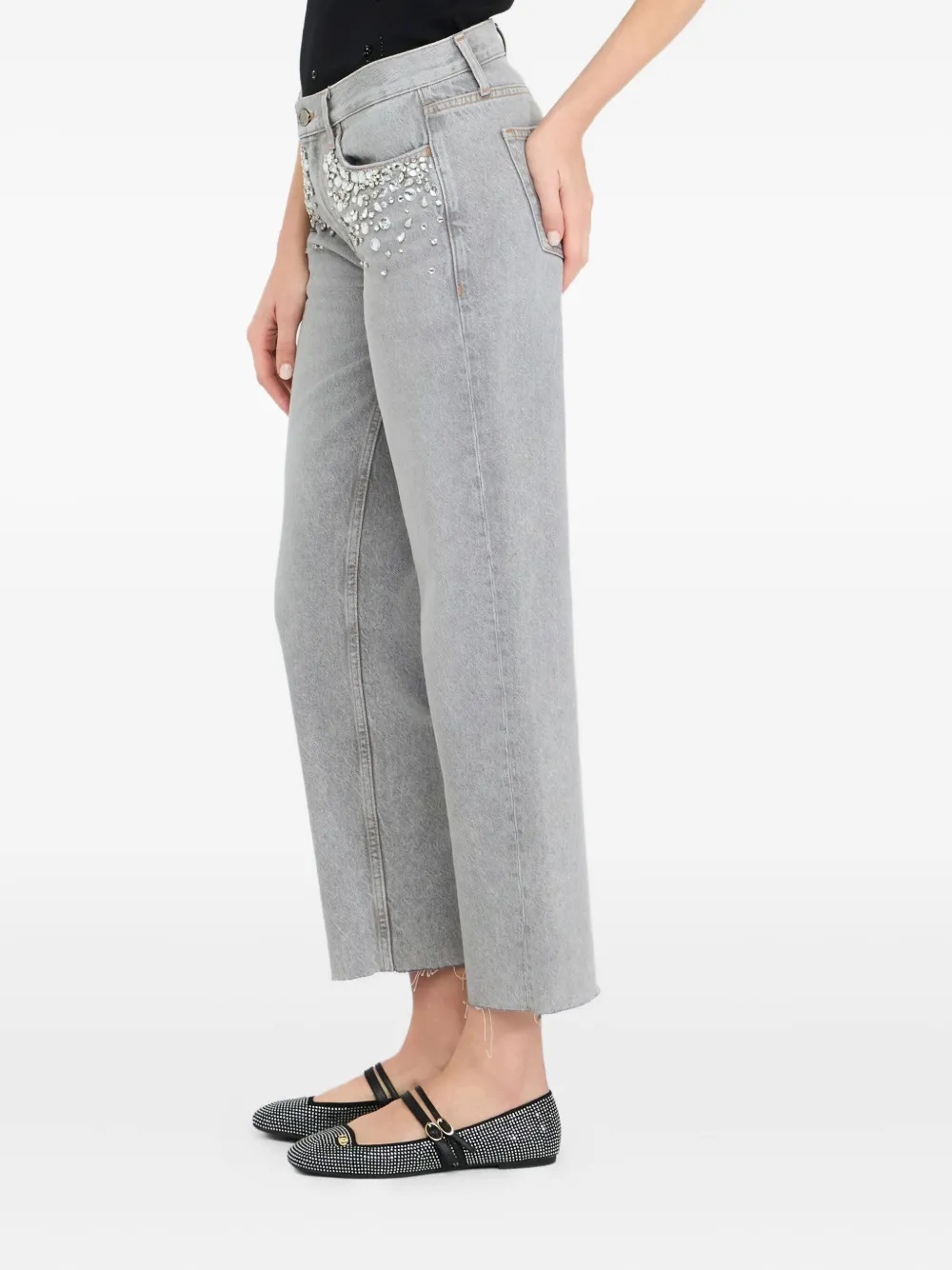 LIU JO rhinestone-embellished jeans Grijs