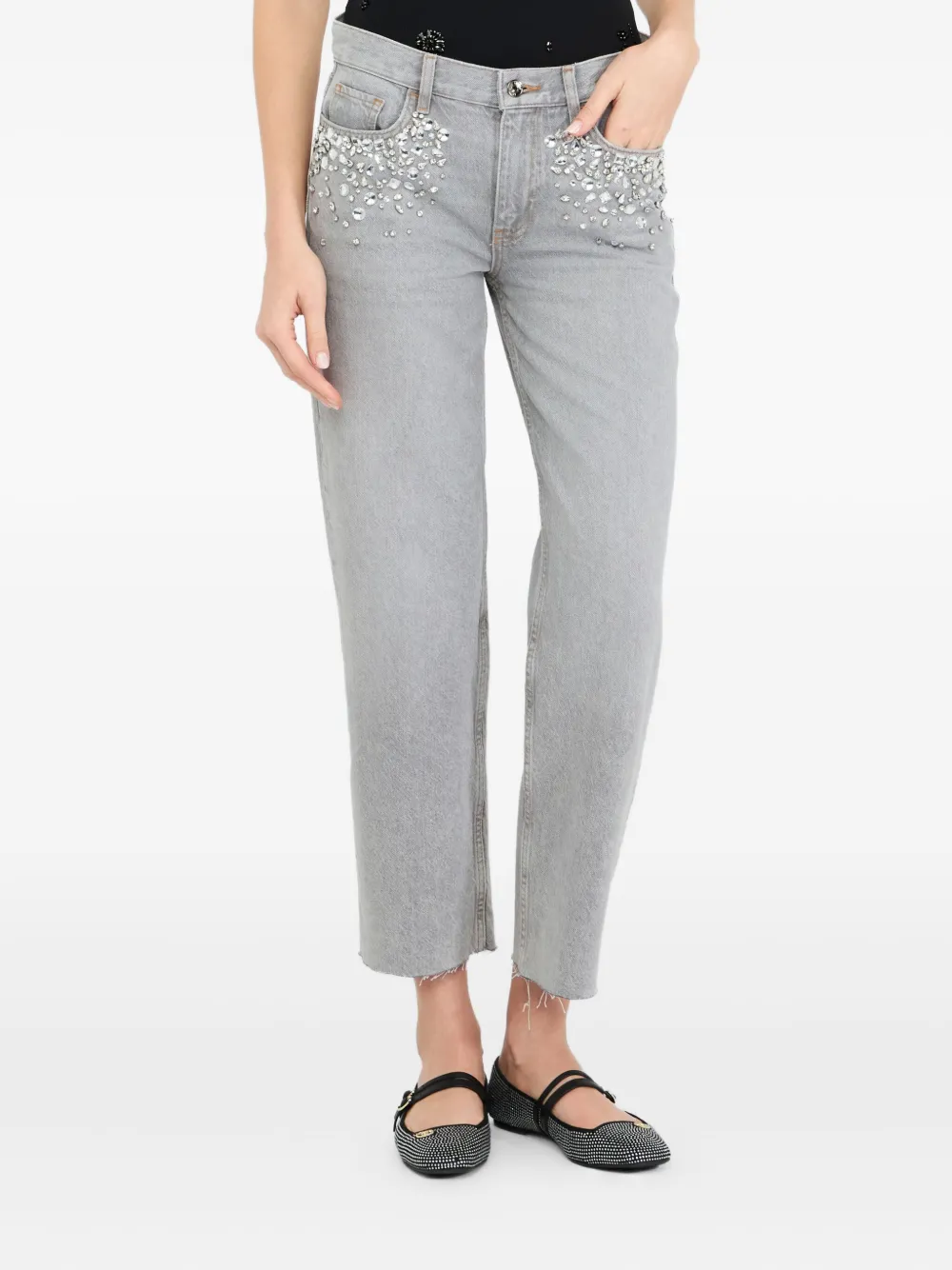 LIU JO rhinestone-embellished jeans Grijs