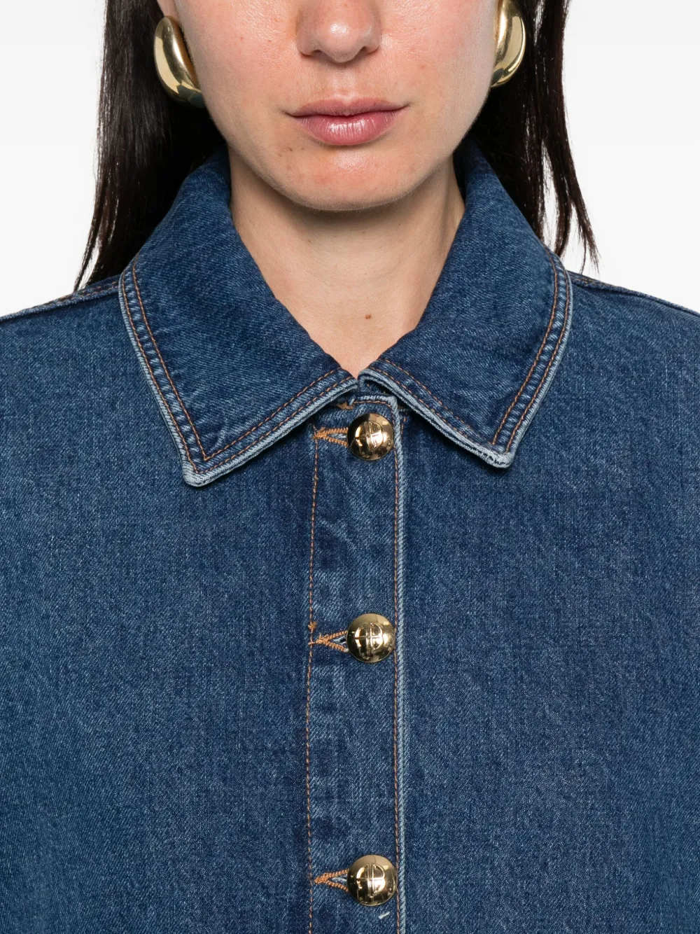 ANINE BING buttoned denim jacket Blauw