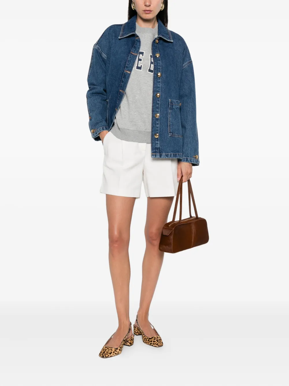 ANINE BING buttoned denim jacket Blauw