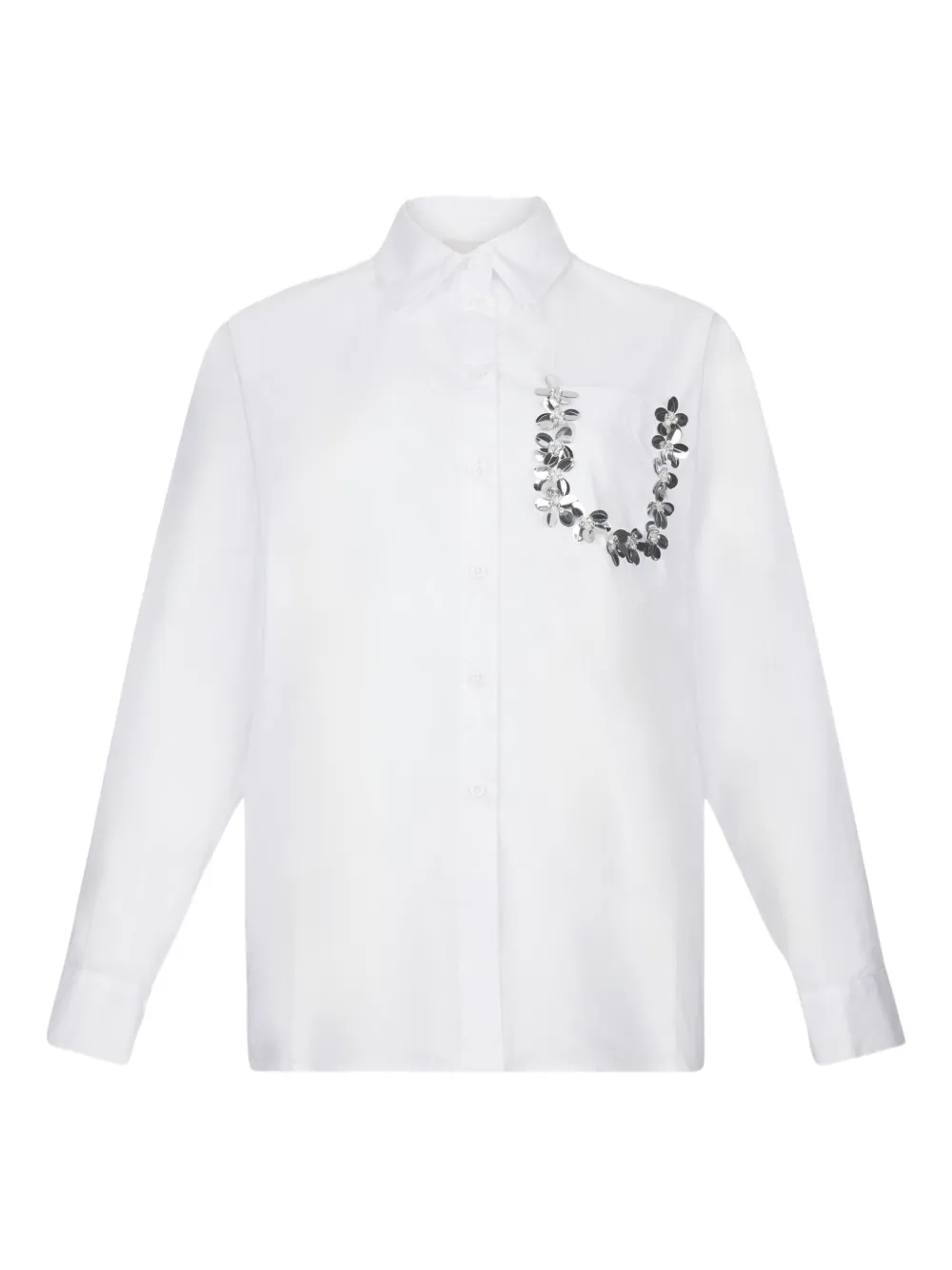 Liu •jo Cotton Shirt With Rhinestones In White