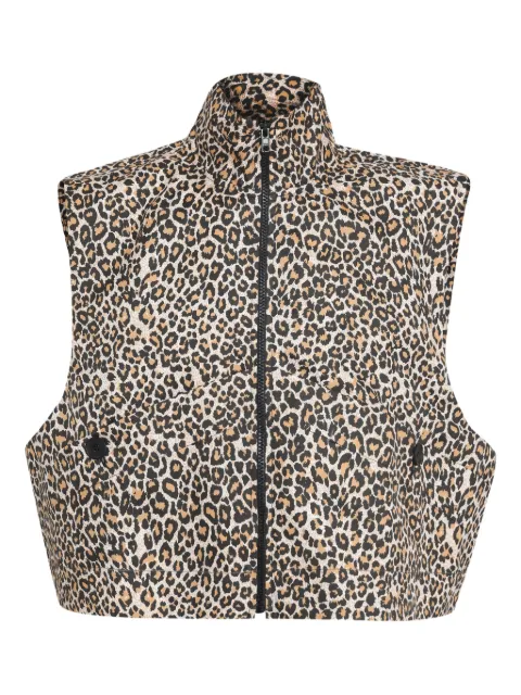 Àlg Colete com zíper e estampa de leopardo