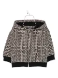 Balmain Kids monogram-pattern hoodie - Neutrals