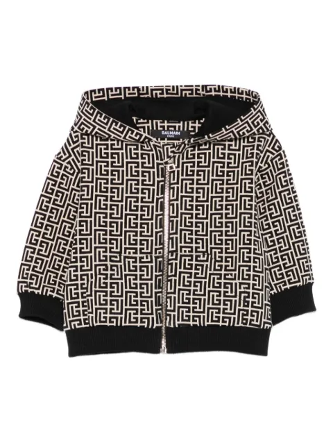 Balmain Kids monogram-pattern hoodie