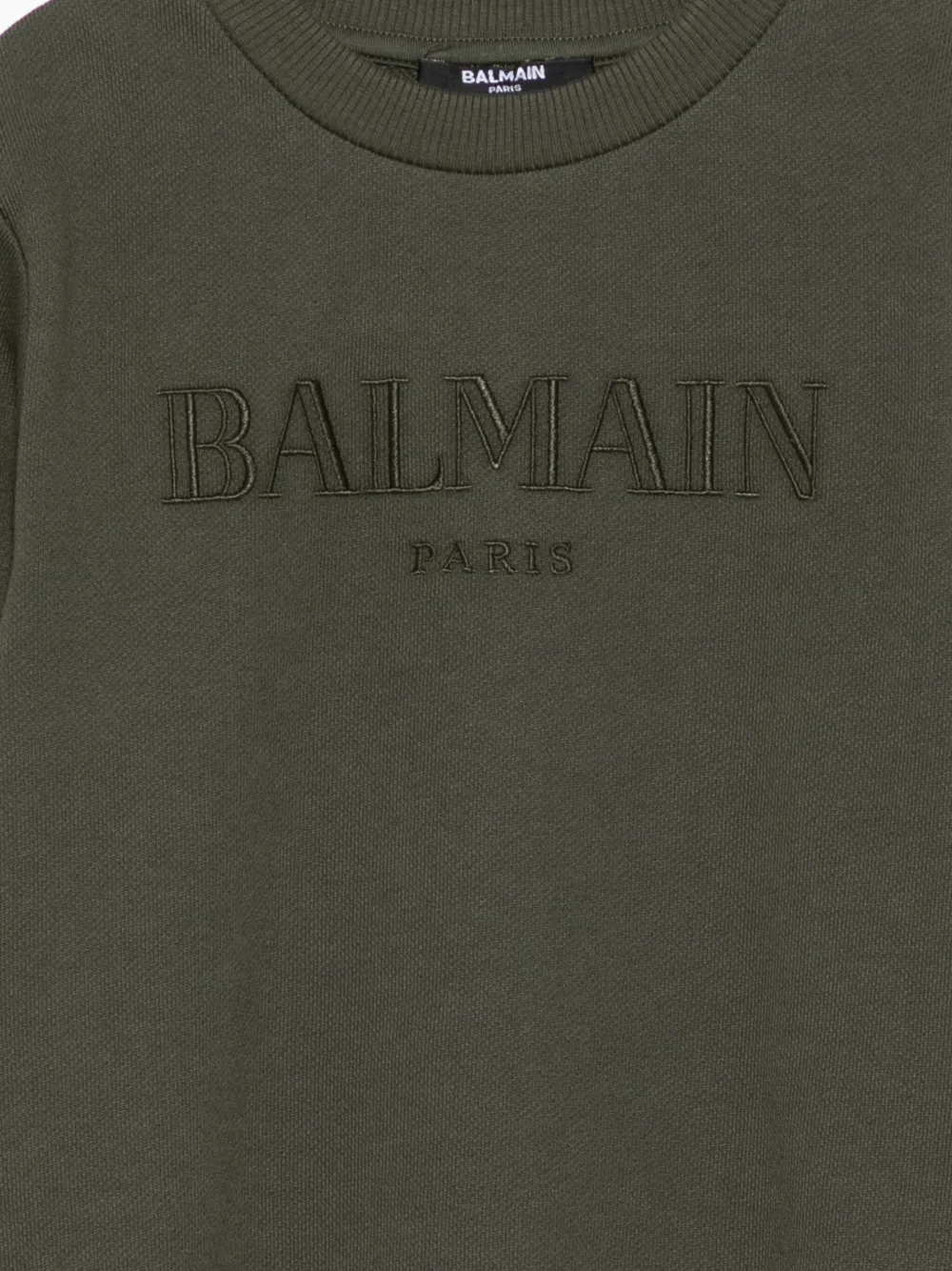 Balmain Kids logo-embroidered sweatshirt Groen