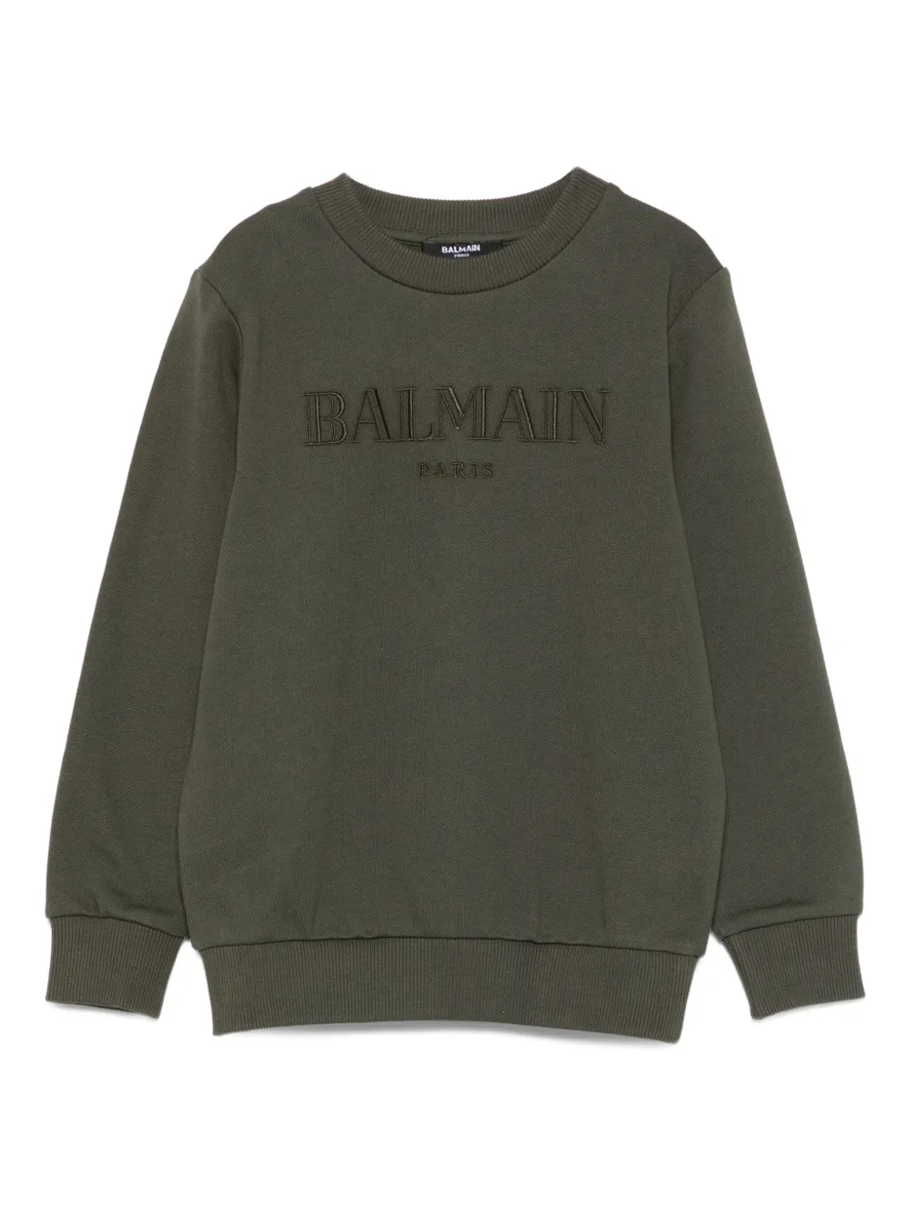 Balmain Kids logo-embroidered sweatshirt Groen