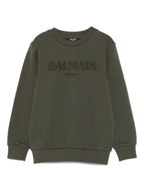 Balmain Kids sudadera con logo bordado