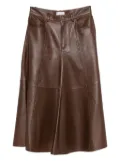 Haikure Serenity leather midi skirt - Brown