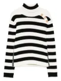 Balmain Kids striped turtleneck sweater - White