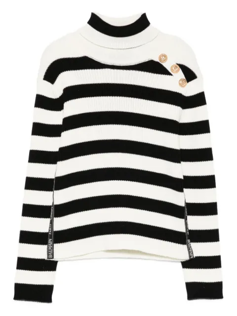 Balmain Kids striped turtleneck sweater