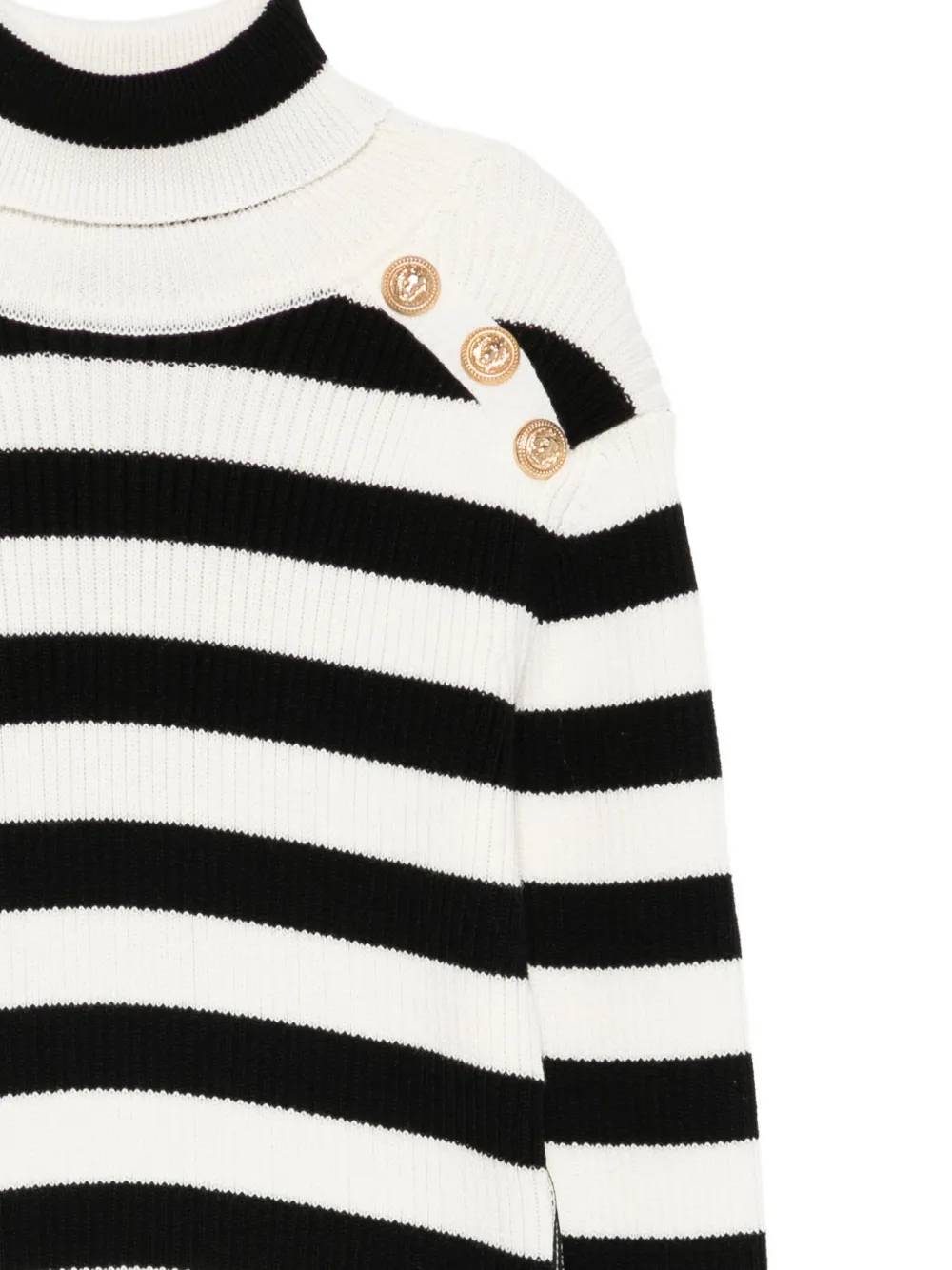 Balmain Kids striped turtleneck sweater Wit