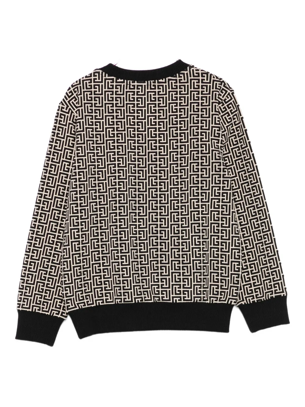 Balmain Kids monogram-pattern button-detail sweater Beige