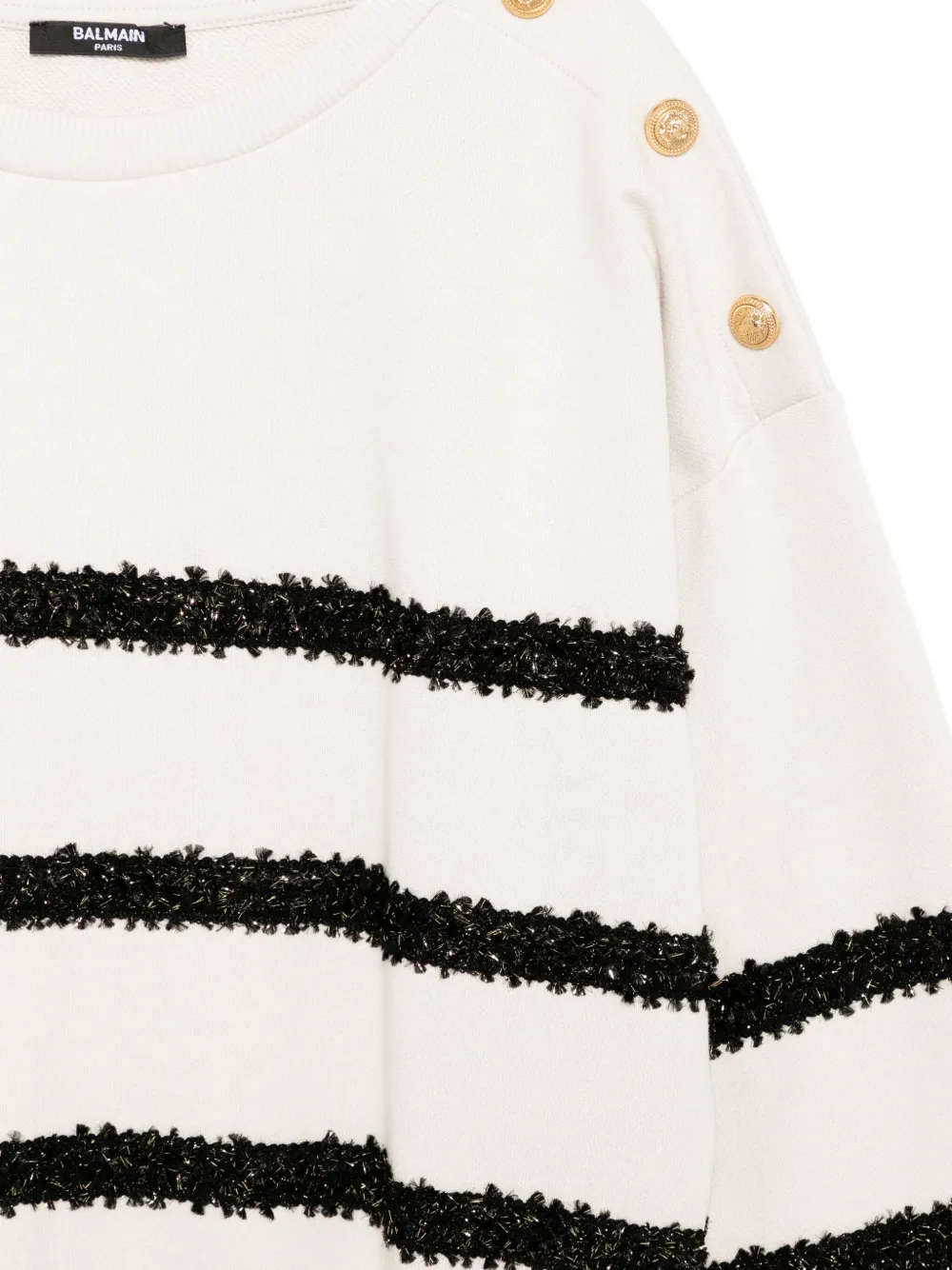 Balmain Kids Gestreepte sweater Beige