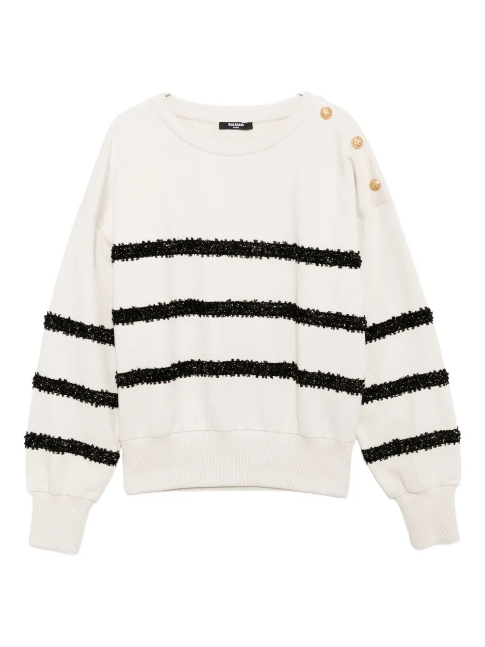 Balmain Kids' Striped Sweatshirt In Neutral