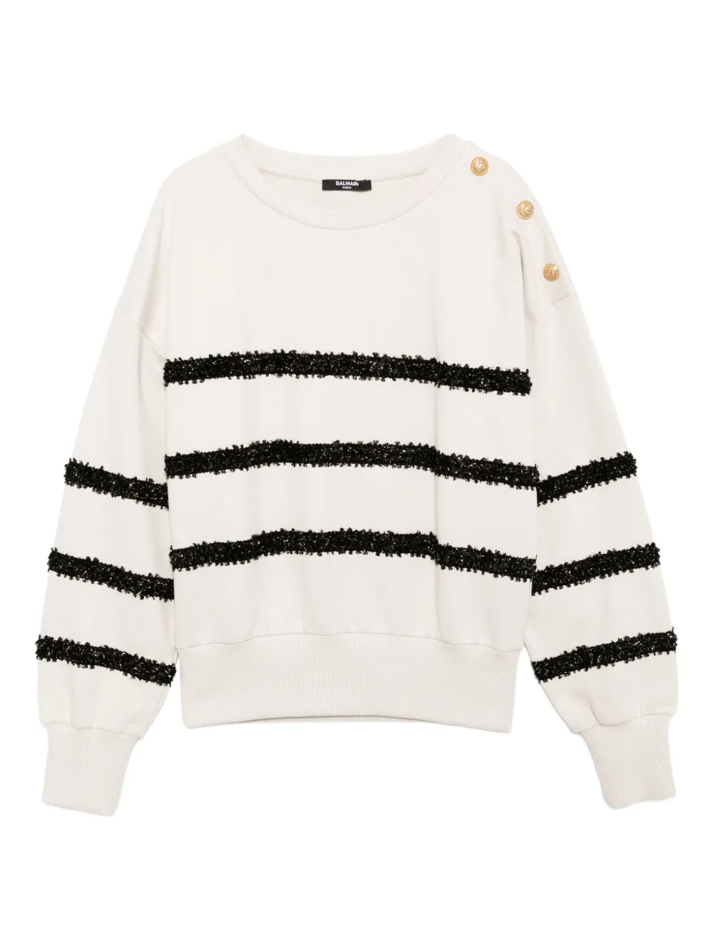 Balmain Kids Gestreepte sweater Beige
